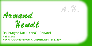 armand wendl business card